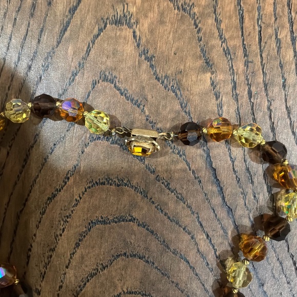 Vintage Multicolor Brown Beaded Necklace - Picture 2 of 3